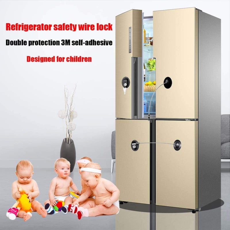 XccMe 6 Pack Refrigerator Locks with 12 Keys,Child Safety Fridge Lock,Refrigerator Lock Combination,Mini Fridge,File Drawer,Toilet Seat Lock with Strong Adhesive (Black) - Image 2